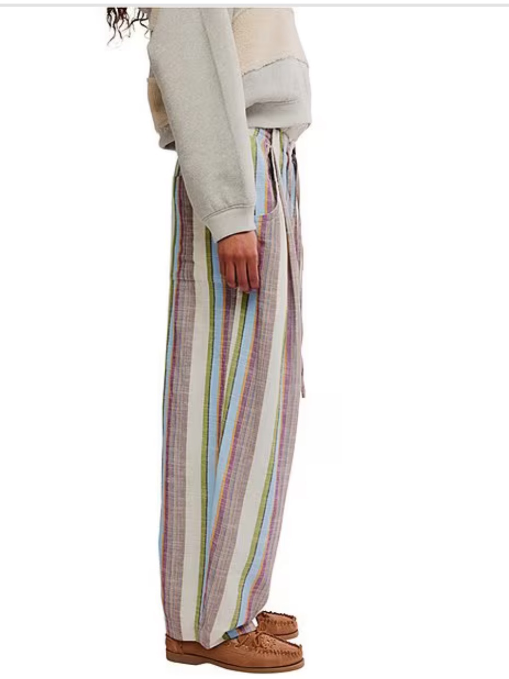 Free People Chambers Stripe Wide Leg Drawstring Pants. New without tags. - Picture 3 of 13